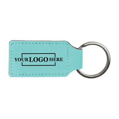 Branded Leatherette Keychains - Rectangle