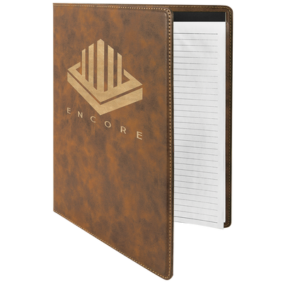 Branded Leatherette Portfolio with Notepad