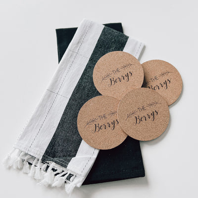 Custom Coaster Set of 4 - Round Cork