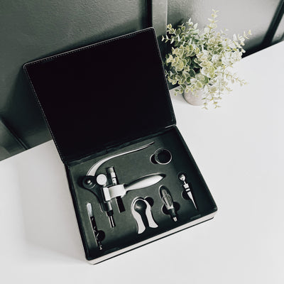 Custom Closing Gift Set - 5 Piece Leatherette Wine Tool Kit