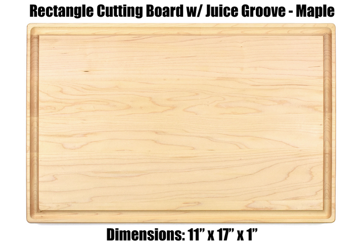 Real estate gift of a large maple rectangle cutting board 