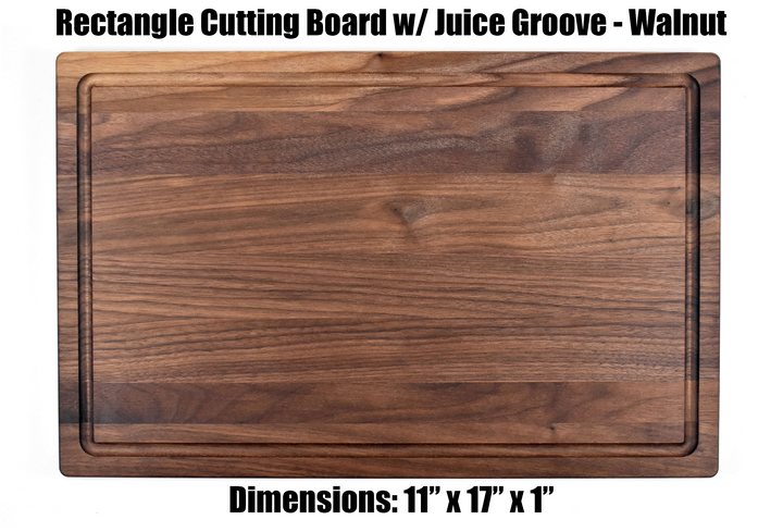 Real estate gift of a large walnut rectangle cutting board 