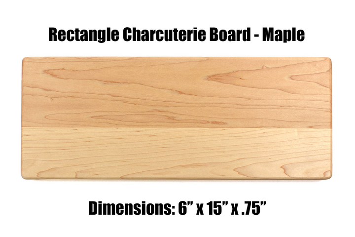 Real estate gift of a long maple rectangle cutting board 
