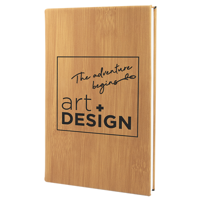 Real estate promotional gift bamboo notepad engraved with black 