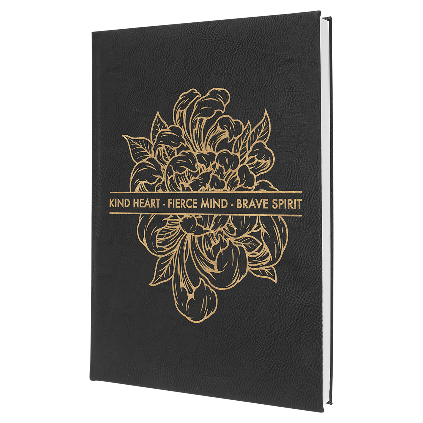 Real estate promotional gift black notepad engraved with gold