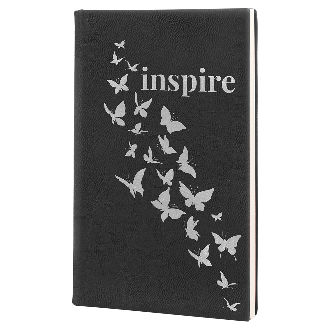 Real estate promotional gift black notepad engraved with silver