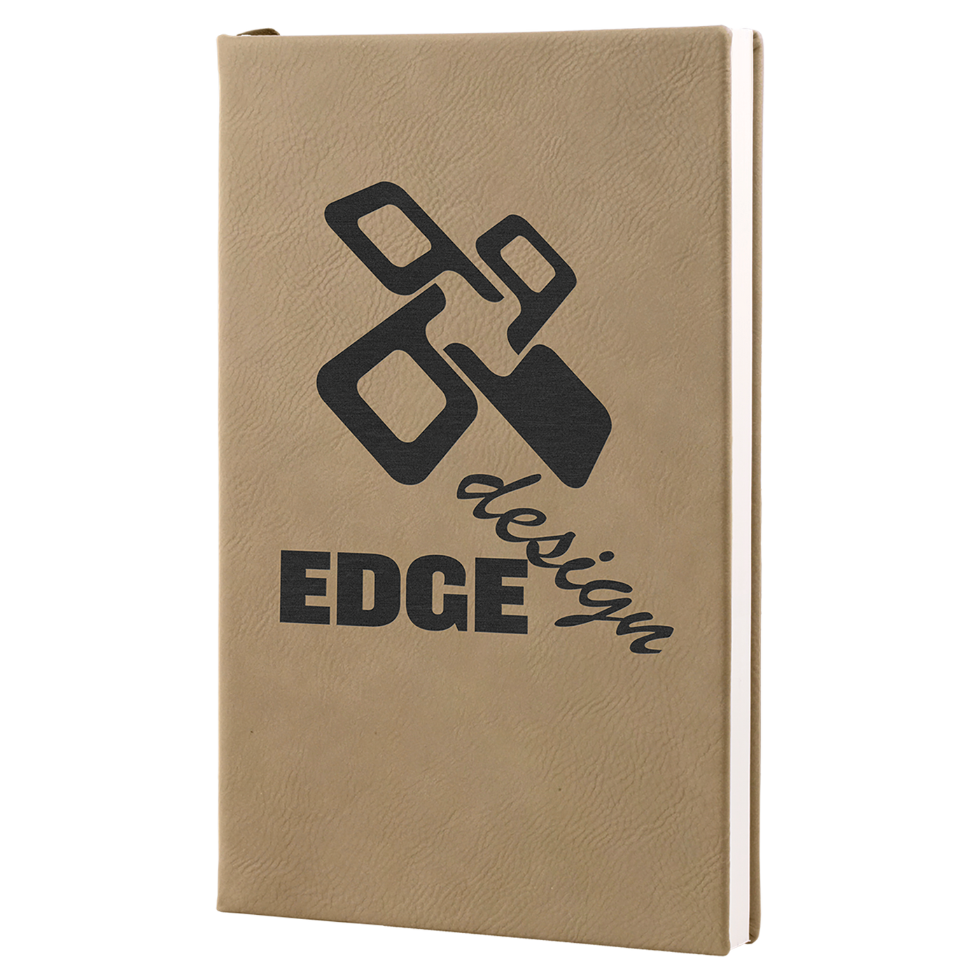 Real estate promotional gift light brown notepad engraved with black 