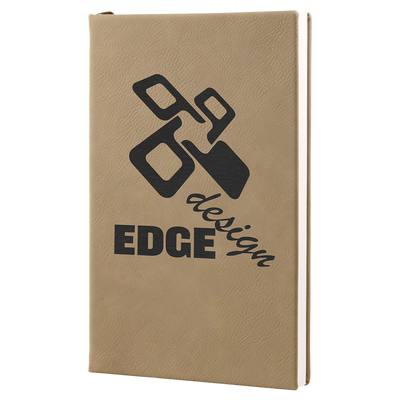 Real estate promotional gift light brown notepad engraved with black 