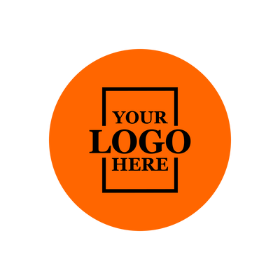 Real estate promotional gift of custom branded pop sockets in orange with black printing