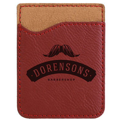  Real estate promotional gift of custom branded red phone wallet engraved in black